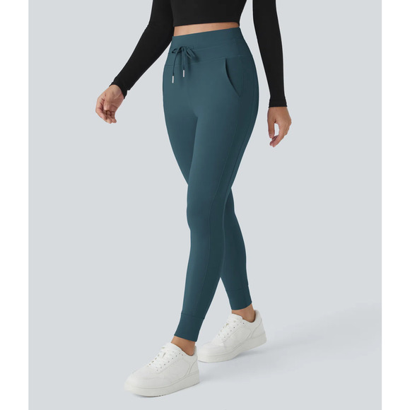 Halara Softlyzero High Waisted Drawstring Full Length Joggers Oxford L Petite - Picture 1 of 6